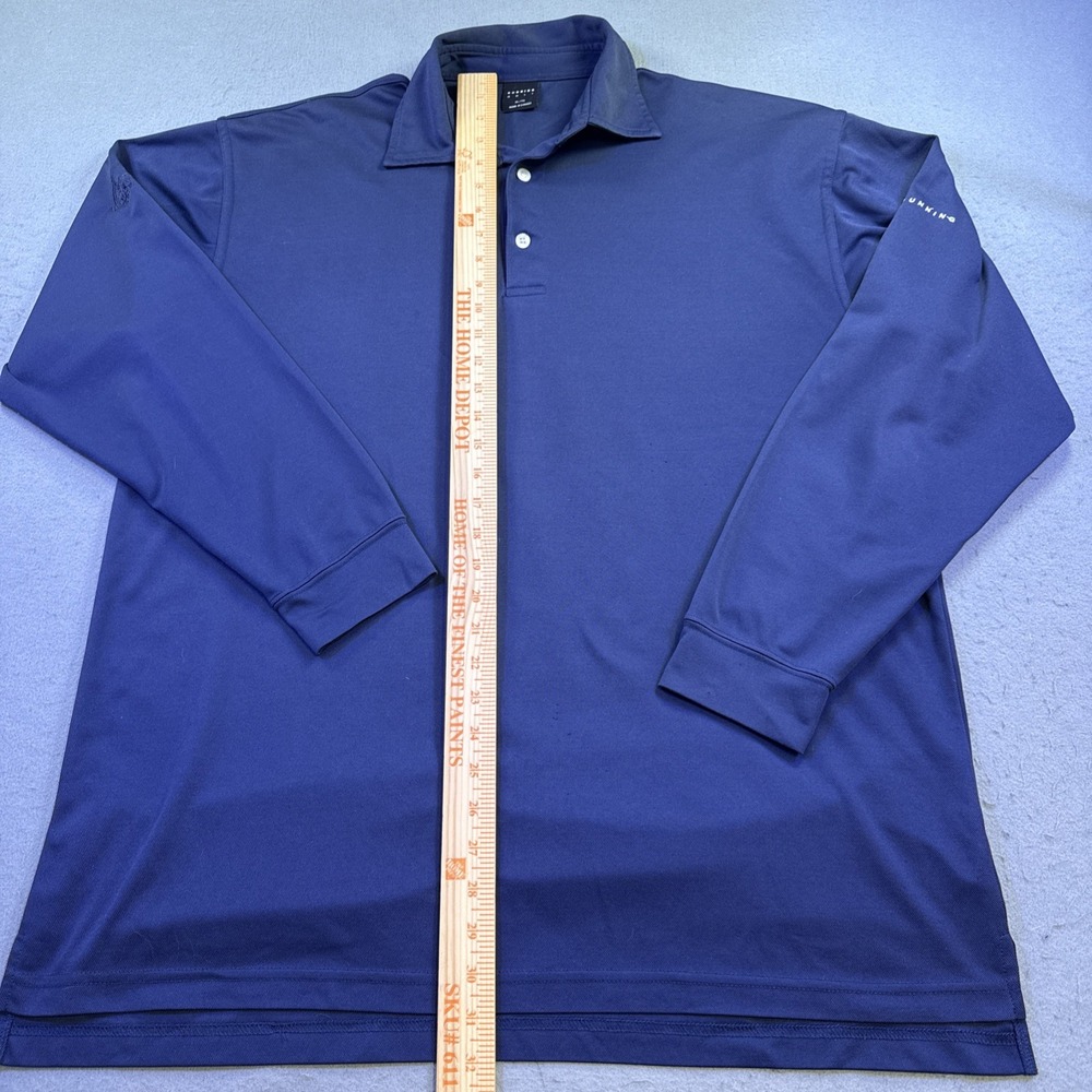 Dunning Golf SHIRT Men's XL Long Sleeve Light Weight Polo Navy Blue - Picture 4 of 8